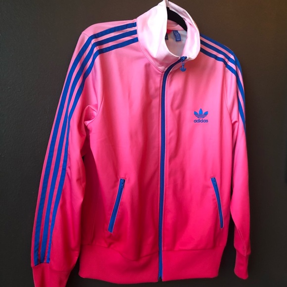 pink and blue adidas jacket